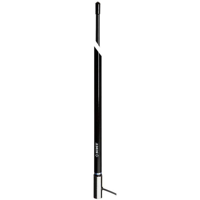 Scout 8' Black VHF Antenna 6dB Stainless Steel Ferrule w/5M RG-58 Coax Includes PL-259 KS-42 [PF AN NVHF00009T]