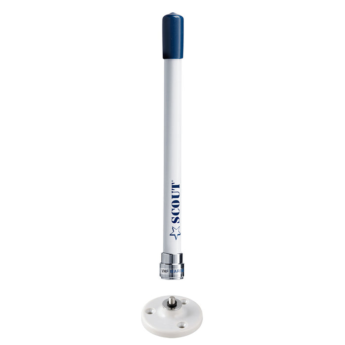 Scout 9" Stubby White VHF Antenna with Quick Mount - Thumbnail 4