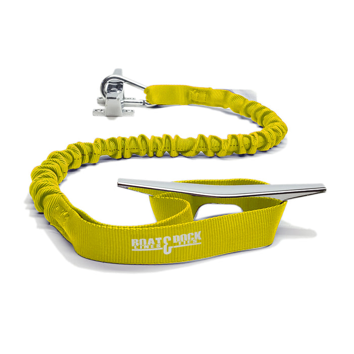 Boat Dock Tie Bungee Cord - Hook and Loop Ends, Pack of 2