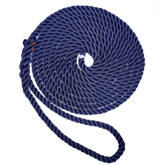 New England Ropes 1/2" Premium 3-Strand Dock Line - Navy Blue - 15 [C6053-16-00015]