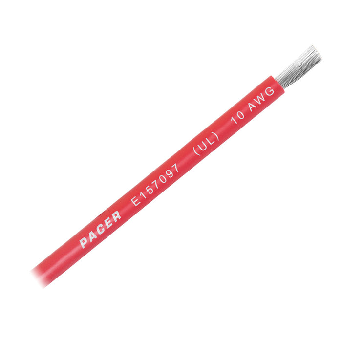 Pacer Red 10 AWG Battery Cable - Sold By The Foot [WUL10RD-FT]